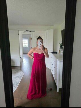 David's Bridal Chiffon Dress in Apple